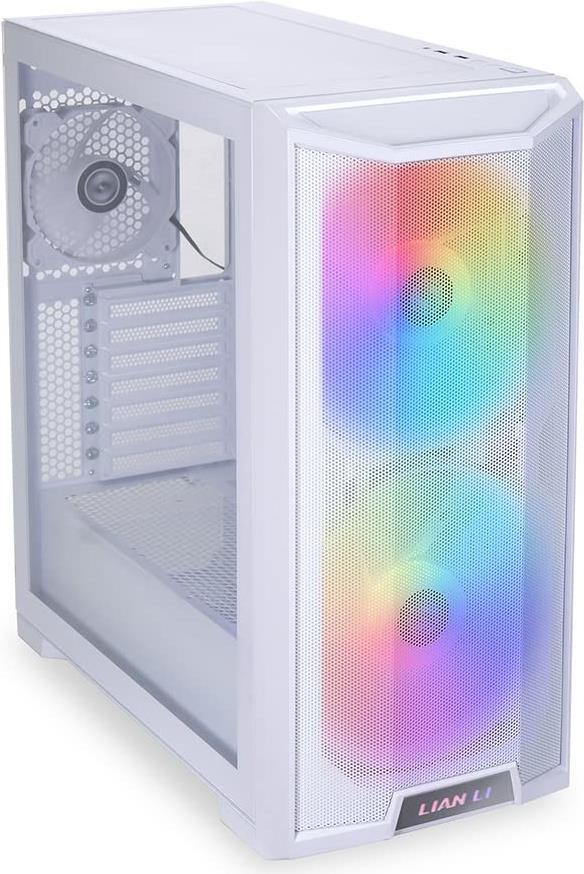 Lian Li Lancool-215 - Midi Tower - PC - Weiß - ATX - EATX - ITX - Mini-ATX - SGCC - Gehärtetes Glas - Gaming (LANCOOL 215WHITE)