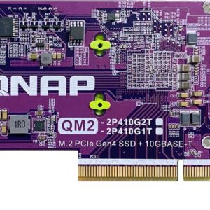QNAP QM2-2P410G2T - Speicher-Controller mit 2 x 10GBASE-T Ports - M.2 - PCIe 4.0 x4 (NVMe) - Low-Profile - PCIe 4.0 x8 - für QNAP TDS-h2489FU-4309Y-64, h2489FU-4314, h2489FU-4314-128, h2489FU-4314-256, TVS-h1288
