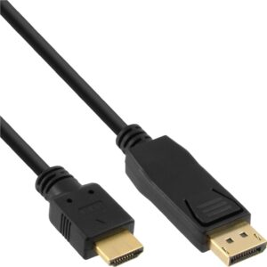 InLine - Adapterkabel - DisplayPort männlich zu HDMI männlich - 3,0m - Schwarz - Support von 4K 30 Hz (Packung mit 20) (B-17183)