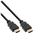 InLine - Premium Highspeed - HDMI-Kabel mit Ethernet - HDMI männlich zu HDMI männlich - 2,0m - dreifach abgeschirmtes Twisted-Pair-Kabel - Schwarz, Gold - 4Kx2K Support (Packung mit 25) (B-17503P)