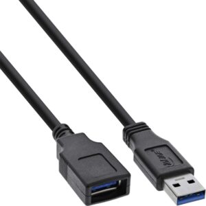 InLine - USB-Verlängerungskabel - USB Typ A (M) zu USB Typ A (W) - USB 3,2 Gen 1 - 1,0m - Schwarz (Packung mit 80) (B-35610)