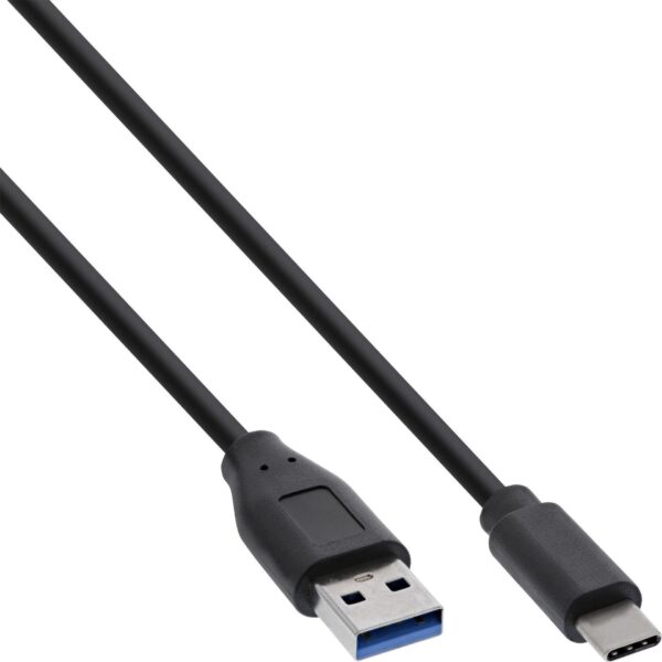 InLine - USB-Kabel - 24 pin USB-C (M) zu USB Typ A (M) - USB 3,2 Gen 1 - 1,5 A - 2,0m - Schwarz (Packung mit 60) (B-35712)