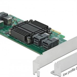 Delock PCI Express x8 Card to 4 x internal SFF-8643 NVMe - Low Profile Form Factor - Speicher-Controller - U.2 NVMe - Low-Profile - PCIe 3.0 x8