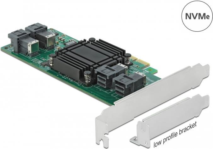 Delock PCI Express x8 Card to 4 x internal SFF-8643 NVMe - Low Profile Form Factor - Speicher-Controller - U.2 NVMe - Low-Profile - PCIe 3.0 x8