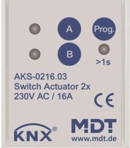 MDT technologies Schaltaktor 2-fach 2TE REG, 16A, 230VAC AKS-0216.03 (AKS-0216.03)