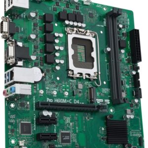 ASUS PRO H610M-C D4-CSM - Motherboard - micro ATX - LGA1700-Sockel - H610 Chipsatz - USB 3,2 Gen 1 - Gigabit LAN - Onboard-Grafik (CPU erforderlich) - HD Audio (8-Kanal) (90MB1A30-M0EAYC)
