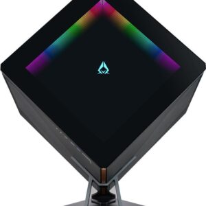 AZZA Regis - Cube - ATX - Seitenteil mit Fenster (gehärtetes Glas) - keine Spannungsversorgung (ATX) - smoke gray with gold trim - USB/Audio (CSAZ-902)