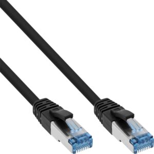 InLine - Patch-Kabel - RJ-45 (M) zu RJ-45 (M) - 2,0m - SFTP, PiMF - CAT 6a - halogenfrei, ohne Haken, verseilt - Schwarz (Packung mit 40) (B-76802S)
