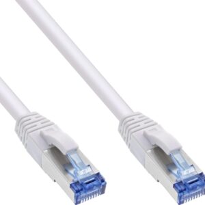 InLine - Patch-Kabel - RJ-45 (M) zu RJ-45 (M) - 1,0m - SFTP, PiMF - CAT 6a - halogenfrei, ohne Haken, verseilt, geformt - weiß (Packung mit 70) (B-76811W)