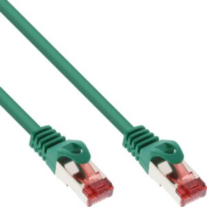 InLine - Patch-Kabel - RJ-45 (M) zu RJ-45 (M) - 50cm - SFTP, PiMF - CAT 6 - geformt, ohne Haken - grün (Packung mit 100) (B-76450G)