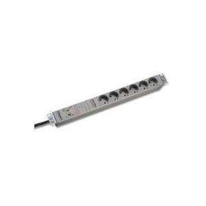 19" 1HE Steckdosenleiste 6 x Schutzkontakt mit ÜSS + Netzfilter, grau Hersteller: Bachmann (691689)