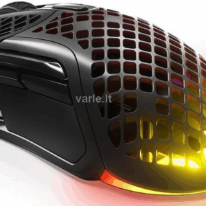 SteelSeries Aerox 5 - Maus - ergonomisch - Für Rechtshänder - optisch - 9 Tasten - kabellos, kabelgebunden - 2,4 GHz, Bluetooth 5,0, USB - USB-C Wireless-Empfänger - mattschwarz (62406)