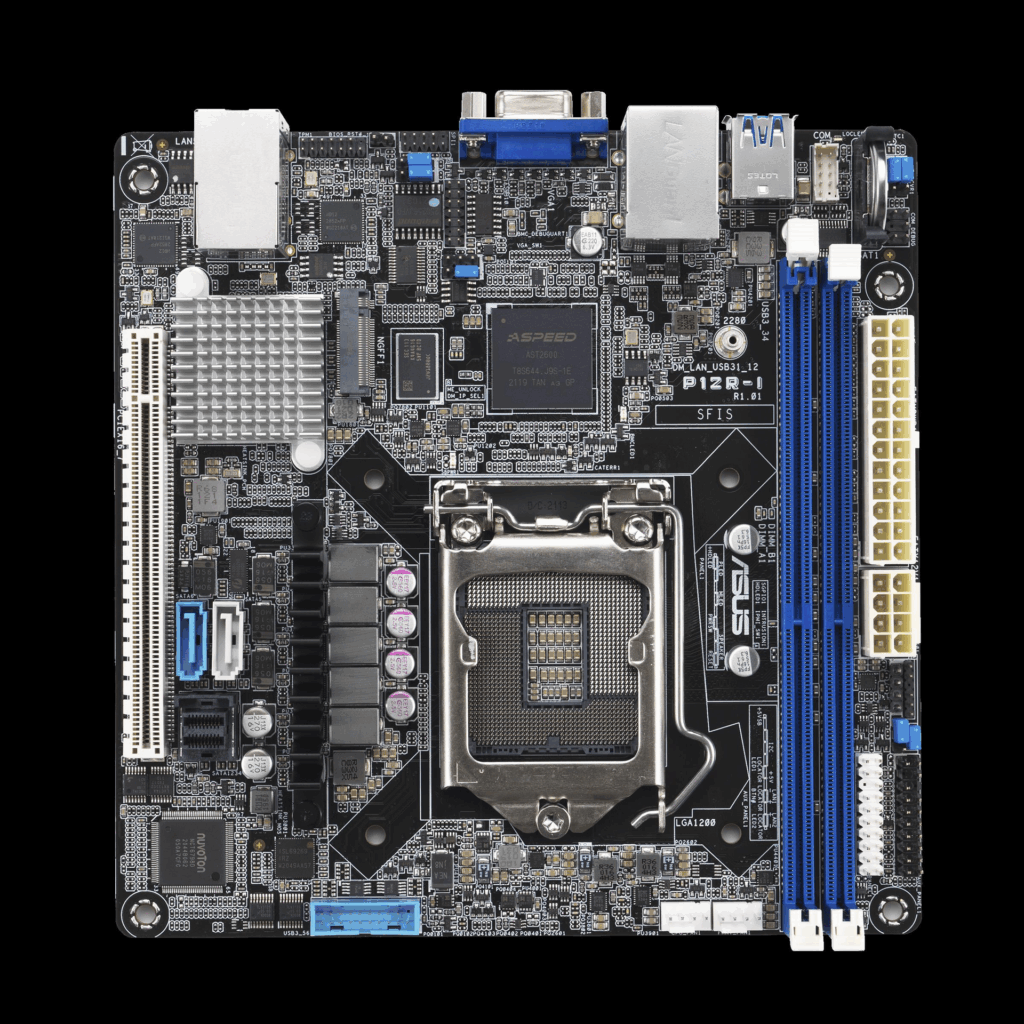 ASUS P12R-I - Motherboard - Mini-ITX - LGA1200-Sockel - C252 Chipsatz - USB 3,2 Gen 1 - 2 x Gigabit LAN - Onboard-Grafik (90SB0A70-M0UAY0)