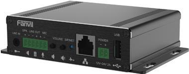 Fanvil PA3 - SIP v1 (RFC2543) - v2 (RFC3261) over UDP/TCP/TLS RTP/RTCP/SRTP STUN DHCP IPv6 PPPoE L2TP OpenVPN... - L2TP / OpenVPN - 10,100 Mbit/s - 10/100Base-T(X) - 3,5 mm - 3,5 mm (PA3)