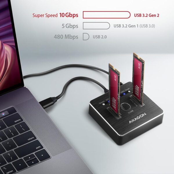 Axagon ADSA-M2C Speicherlaufwerk-Docking-Station USB 3.2 Gen 2 (3.1 Gen 2) Type-C (ADSA-M2C)