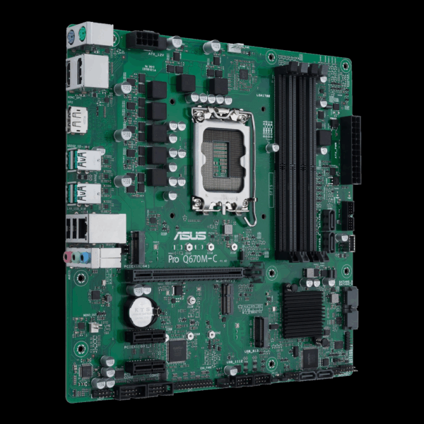 ASUS Pro Q670M-C-CSM - Motherboard - micro ATX - LGA1700-Sockel - Q670 Chipsatz - USB-C Gen1, USB 3,2 Gen 1, USB 3,2 Gen 2 - Gigabit LAN - Onboard-Grafik (CPU erforderlich) - HD Audio (8-Kanal) (90MB19E0-M0EAYC)