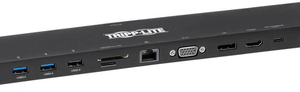 Eaton Tripp Lite Series Triple-Monitor USB C Dock USB C Docking Station with 4K HDMI & DisplayPort, VGA - USB-A/C, GbE, 100W PD, Black - Dockingstation - USB-C 3.1 / Thunderbolt 3 - VGA, HDMI, DP - 1GbE (U442-DOCK7D-B)