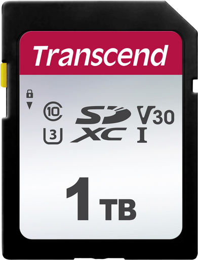 Transcend 300S - Flash-Speicherkarte - 1TB - Video Class V30 / UHS-I U3 / Class10 - SDXC UHS-I (TS1TSDC300S)