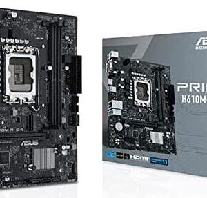 ASUS PRIME H610M-R D4 - Motherboard - micro ATX - LGA1700-Sockel - H610 Chipsatz - USB 3,2 Gen 1 - Gigabit LAN - Onboard-Grafik (CPU erforderlich) - HD Audio (8-Kanal) (90MB1B40-M0ECY0)
