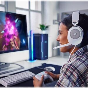 CORSAIR Gaming HS65 SURROUND - Headset - ohrumschließend - kabelgebunden - 3,5 mm Stecker - weiß (CA-9011271-EU)