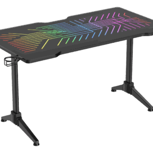 Deltaco Gaming RGB-LED Tisch m. Glas/Kabelmanag./Headsetha (GAM-150)