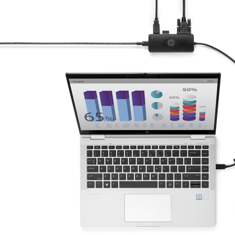 HP USB-C Reisehub G2 - Verkabelt - USB 3.2 Gen 1 (3.1 Gen 1) Type-C - Schwarz - China - 107 mm - 41 mm (235N8AA)