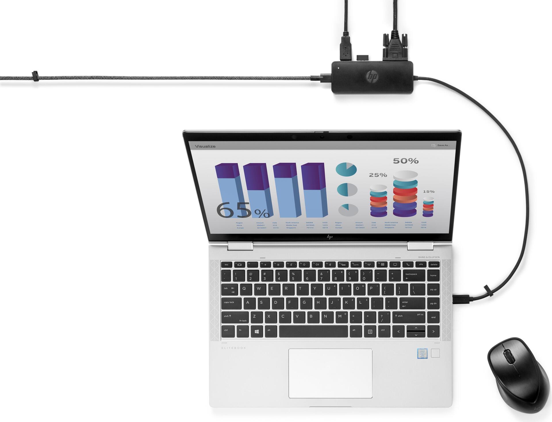 HP USB-C Reisehub G2 - Verkabelt - USB 3.2 Gen 1 (3.1 Gen 1) Type-C - Schwarz - China - 107 mm - 41 mm (235N8AA)