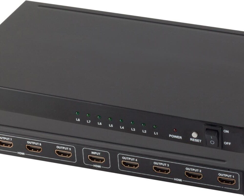 shiverpeaks ®-PROFESSIONAL--HDMI Verteiler 1x8, Metall, 4K30Hz, schwarz (SP05-03008)