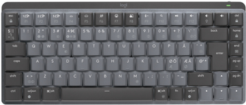 Logitech Master Series MX Mechanical Mini - Tastatur - hinterleuchtet - kabellos - Bluetooth LE - QWERTY - Nordisch (Dänisch/Finnisch/Norwegisch/Schwedisch) - Tastenschalter: Linear - Graphite (920-010777)