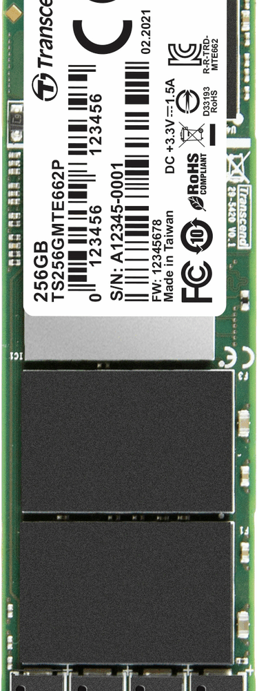 Transcend MTE662P M.2 256 GB PCI Express 3.1 NVMe 3D NAND (TS256GMTE662P)