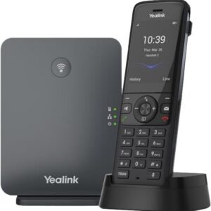 Yealink W78P - Schnurloses VoIP-Telefon - mit Bluetooth-Schnittstelle mit Rufnummernanzeige - 1900 MHz - DECT - dreiweg Anruffunktion - SIP, SIP v2, RTCP-XR, VQ-RTCPXR - 10 Leitungen - Schwarz, Classic Gray (1302026)