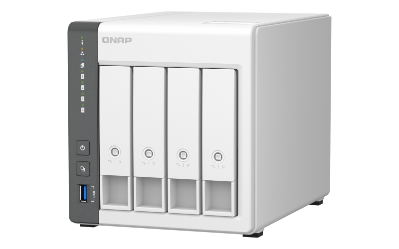 QNAP TS-433 - NAS-Server - 4 Schächte - SATA 6Gb/s - RAID 0, 1, 5, 6, 10, 50, JBOD, 60 - RAM 4 GB - Gigabit Ethernet / 2.5 Gigabit Ethernet - iSCSI Support