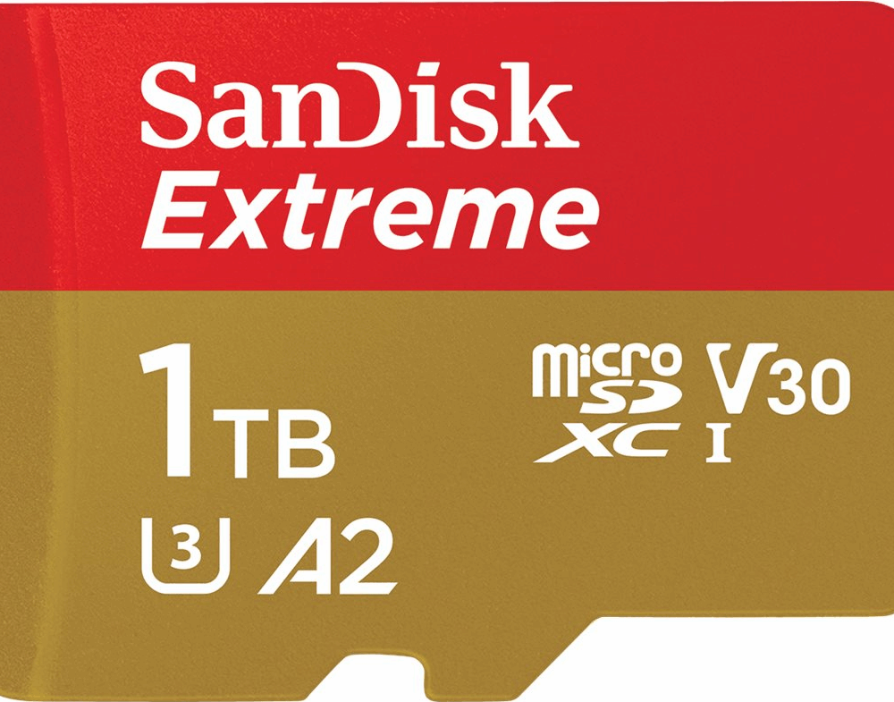 SanDisk Extreme - Flash-Speicherkarte (microSDXC-an-SD-Adapter inbegriffen) - 1TB - A2 / Video Class V30 / UHS-I U3 / Class10 - microSDXC UHS-I (SDSQXAV-1T00-GN6MA)