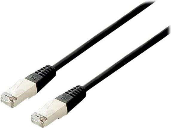equip - Patch-Kabel - RJ-45 (M) zu RJ-45 (M) - 10 m - S/FTP - CAT 6a - halogenfrei, verseilt - Schwarz