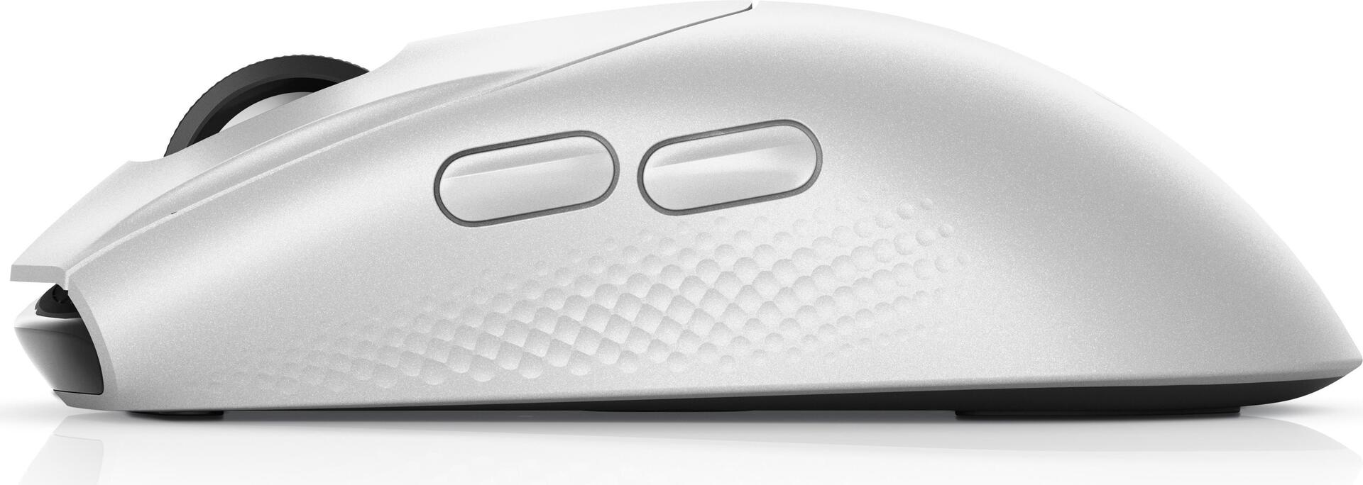 Dell Alienware Tri-Mode Gaming Mouse AW720M - Maus - optisch - 8 Tasten - kabelgebunden, kabellos - USB, 2,4 GHz, Bluetooth 5,1 - Lunar Light (AW720M-W-DEAM)