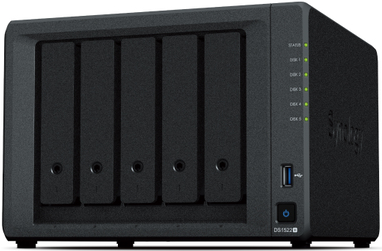 Synology Disk Station DS1522+ - NAS-Server - 5 Schächte - SATA 6Gb/s - RAID 0, 1, 5, 6, 10, JBOD - RAM 8GB - Gigabit Ethernet - iSCSI Support (DS1522+)