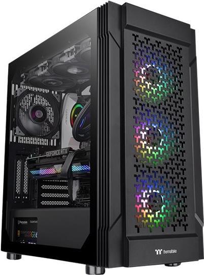 Thermaltake Versa T27 TG ARGB - Mid tower - E-ATX - Seitenteil mit Fenster (gehärtetes Glas) - keine Spannungsversorgung (PS/2) - Schwarz - USB/Audio