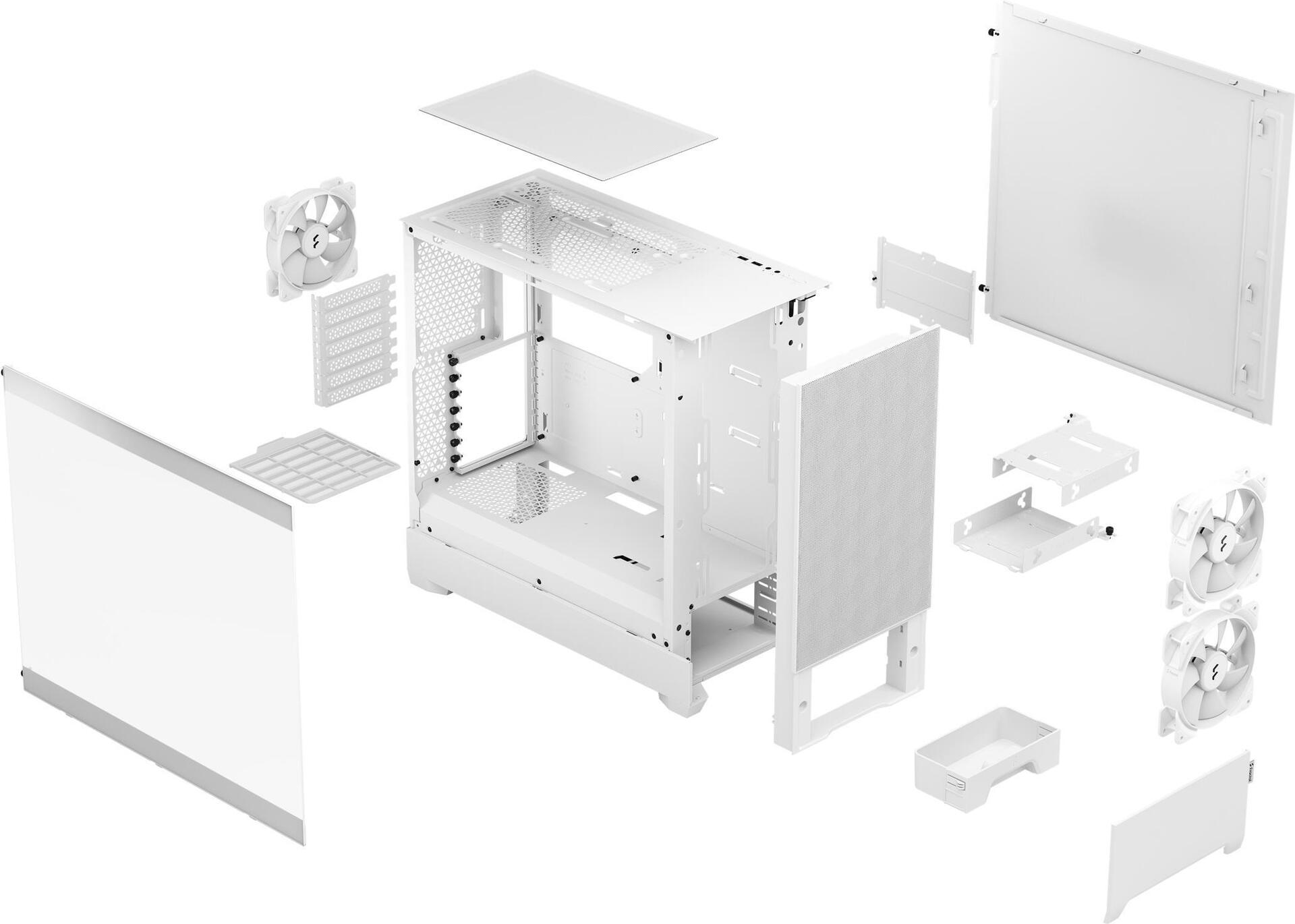 Fractal Design Pop Air - Tower - ATX - Seitenteil mit Fenster (gehärtetes Glas) - keine Spannungsversorgung (ATX) - White TG Clear Tint - USB/Audio - für Fractal Design Model D, Type D (FD-C-POR1A-01)