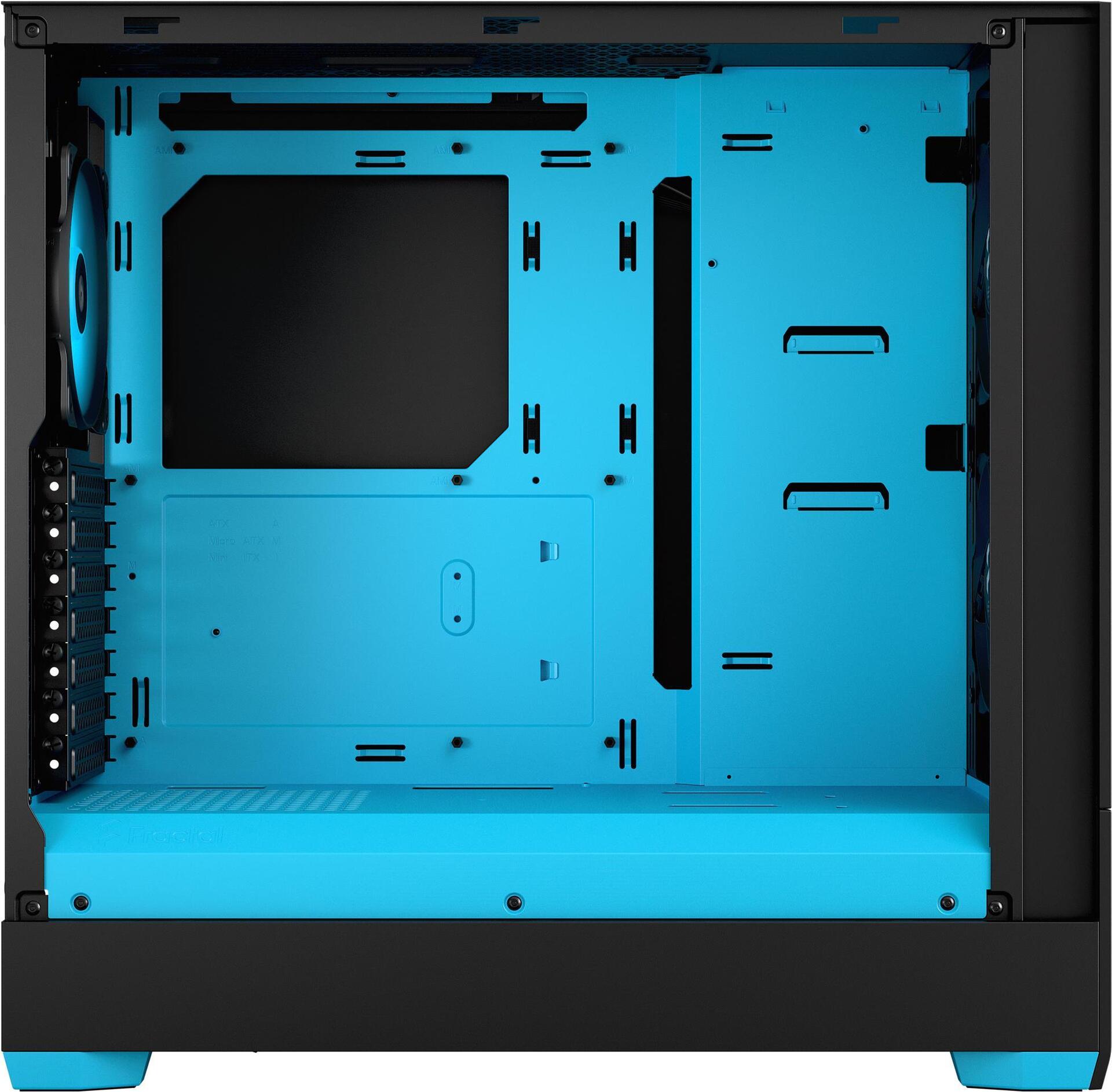 Fractal Design Pop Air RGB - Tower - ATX (gehärtetes Glas) - keine Spannungsversorgung (ATX) - Cyan - USB/Audio - für Fractal Design Model D, Type D (FD-C-POR1A-02)