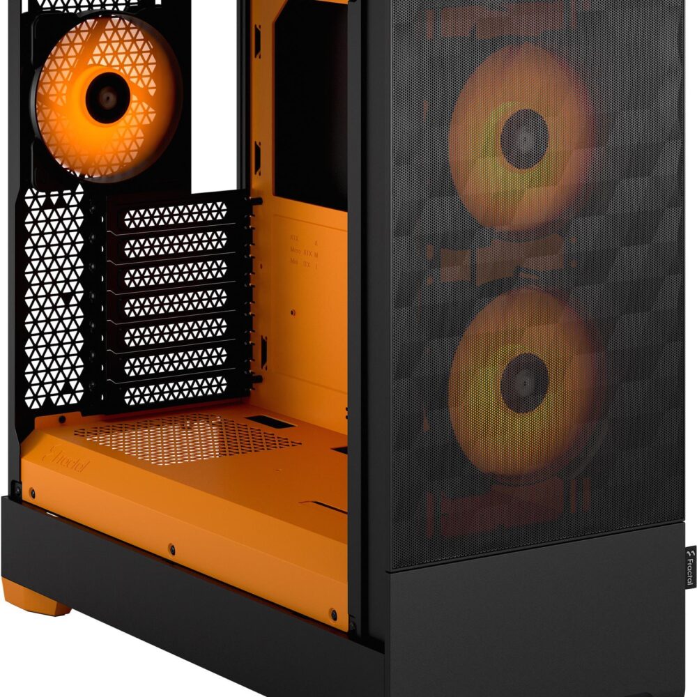 Fractal Design Pop Air RGB - Tower - ATX - Seitenteil mit Fenster (gehärtetes Glas) - keine Spannungsversorgung (ATX) - orange, klar, Tinted - USB/Audio - für Fractal Design Model D, Type D (FD-C-POR1A-05)