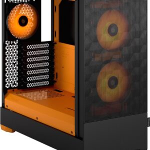 Fractal Design Pop Air RGB - Tower - ATX - Seitenteil mit Fenster (gehärtetes Glas) - keine Spannungsversorgung (ATX) - orange, klar, Tinted - USB/Audio - für Fractal Design Model D, Type D (FD-C-POR1A-05)