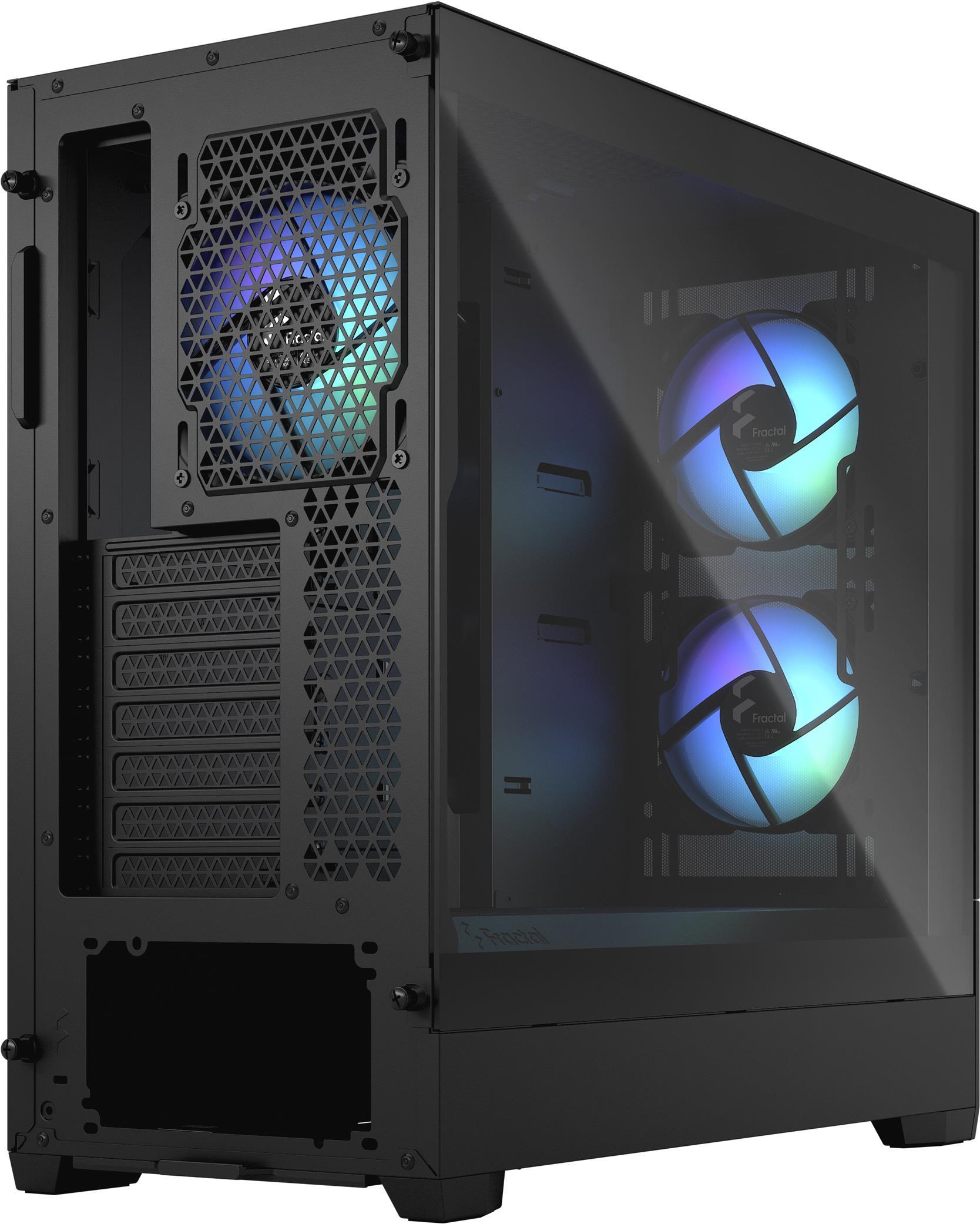 Fractal Design Pop Air RGB - Tower - ATX - Seitenteil mit Fenster (gehärtetes Glas) - keine Spannungsversorgung (ATX) - black TG clear tint - USB/Audio - für Fractal Design Model D, Type D (FD-C-POR1A-06)