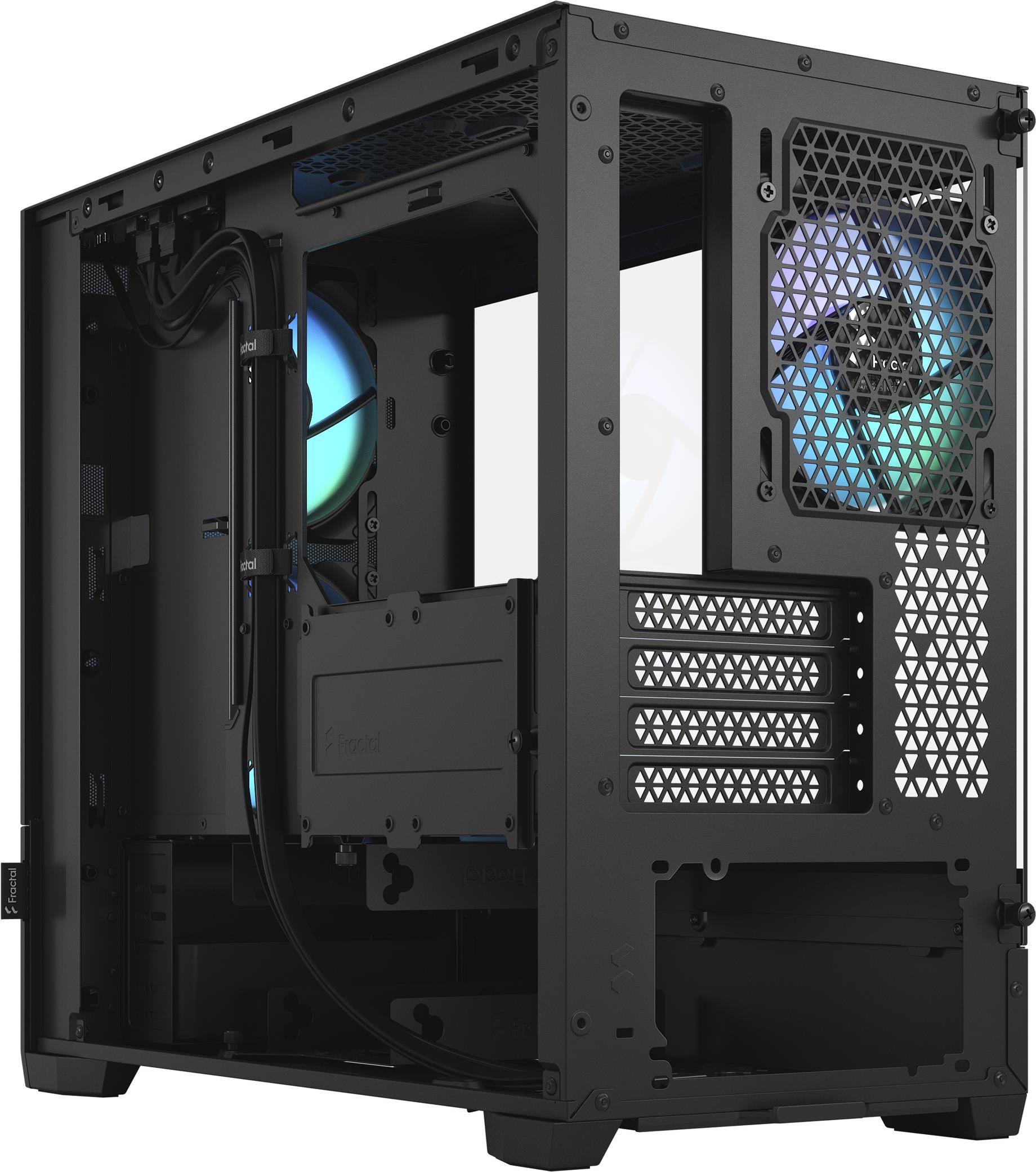 Fractal Design Pop Mini Air RGB - Tower - micro ATX - Seitenteil mit Fenster (gehärtetes Glas) - keine Spannungsversorgung (ATX) - Black TG Light Tint - USB/Audio - für Fractal Design Model D, Type D (FD-C-POR1M-06)