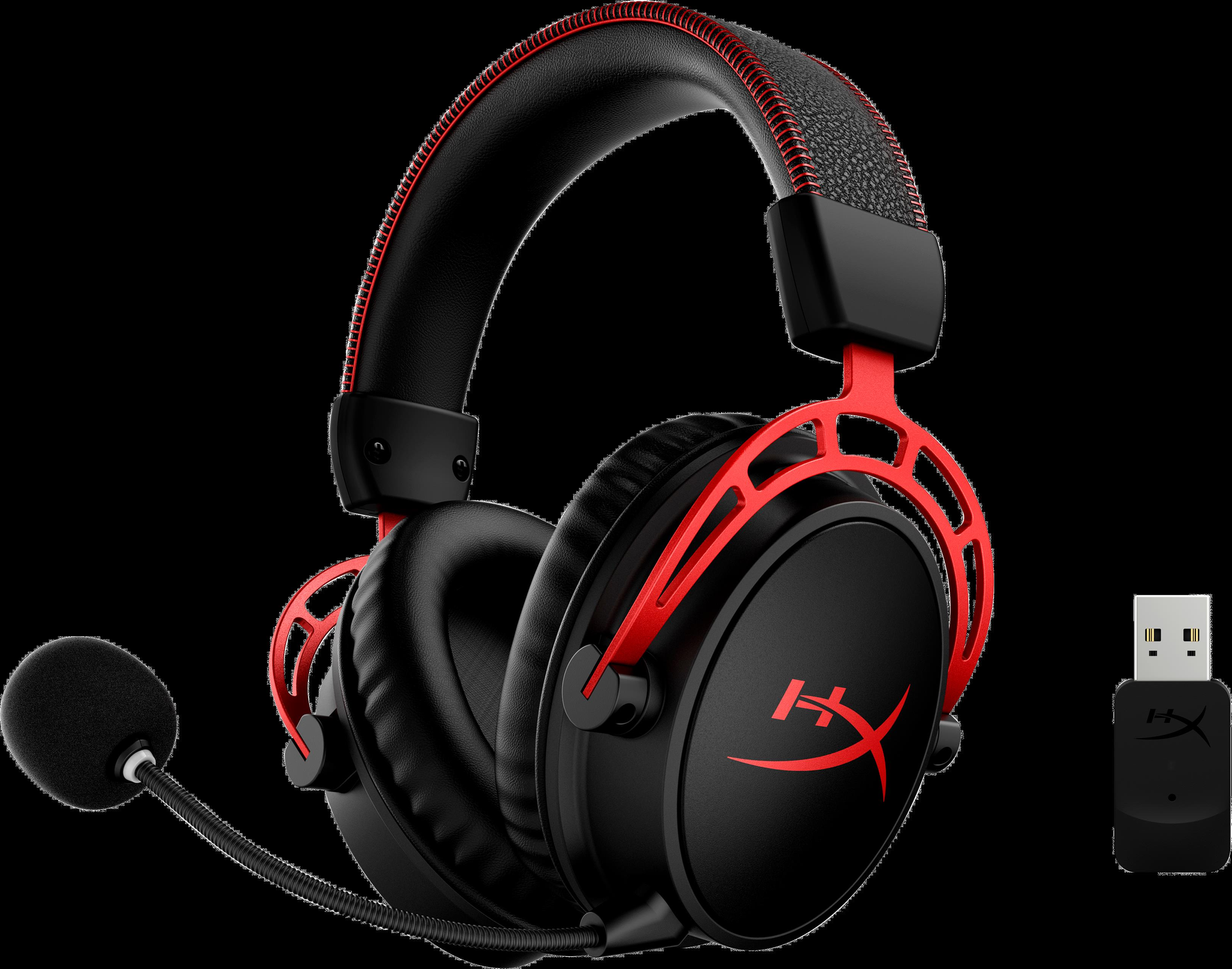 HyperX Cloud Alpha - Headset - ohrumschließend - 2,4 GHz - kabellos - Schwarz, Rot - für Victus by HP Laptop 15, 16, Laptop 14, 15, 17, Pavilion x360 Laptop, Pro 290 G9 (4P5D4AA)