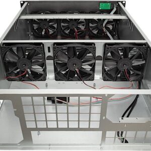 INTER-TECH IPC 4w40 Mining-Rack 48,26cm 48,30cm (19") 4HE IPC-Gehaeuse keine ext/int Laufwerke Montagleisten fuer GraKa 6x 120 Luefter (88887374)