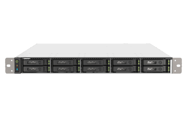 QNAP TS-h1090FU - NAS-Server - 10 Schächte - Rack - einbaufähig - SATA 6Gb/s / PCIe (NVMe) / U.2 - RAID RAID 0, 1, 5, 6, 10, 50, JBOD, 60 - RAM 128 GB - 25 Gigabit Ethernet / 2.5 Gigabit Ethernet - iSCSI Support - 1U