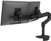 Ergotron LX - Befestigungskit (Gelenkarm, Spannbefestigung für Tisch, 2 Drehgelenke, Stange, Arm für zwei Bildschirme, Befestigungsteile) - für 2 LCD-Displays - flaches Profil - mattschwarz - Bildschirmgröße: bis zu 63,5 cm (bis zu 63,50cm (25") ) - Schreibtisch (45-609-224)