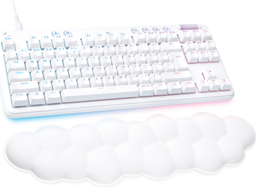 Logitech G G713 - Tastatur - tenkeyless - Hintergrundbeleuchtung - USB - QWERTY - US International - Tastenschalter: Tactile - weiß (920-010422)