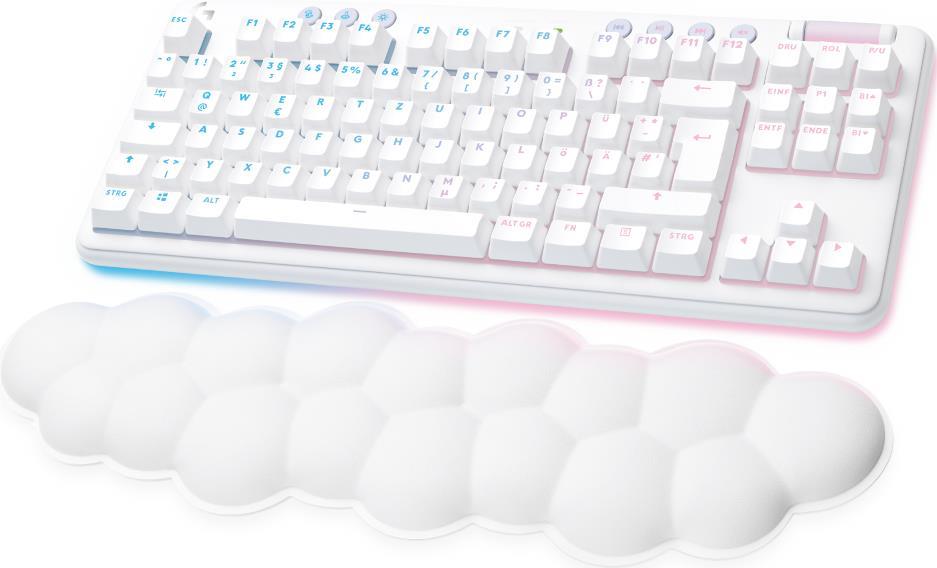 Logitech G G715 - Tastatur - tenkeyless - Hintergrundbeleuchtung - Bluetooth, LIGHTSPEED - QWERTZ - Deutsch - Tastenschalter: Tactile - weiß (920-010458)