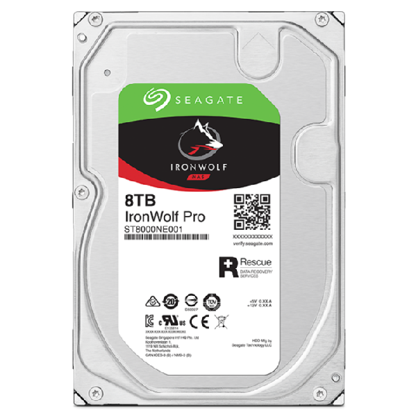 Seagate IronWolf Pro ST8000NT001 - Festplatte - 8TB - intern - 3.5" (8,9 cm) - SATA 6Gb/s - 7200 U/min - Puffer: 256MB - mit 3 Jahre Seagate Rescue Datenwiederherstellung (ST8000NT001)